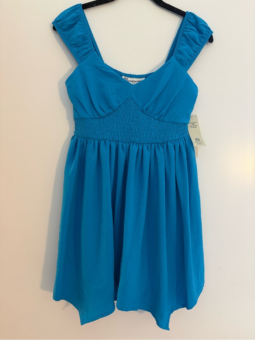 No Boundaries Women's Smocked Waist Mini Dress